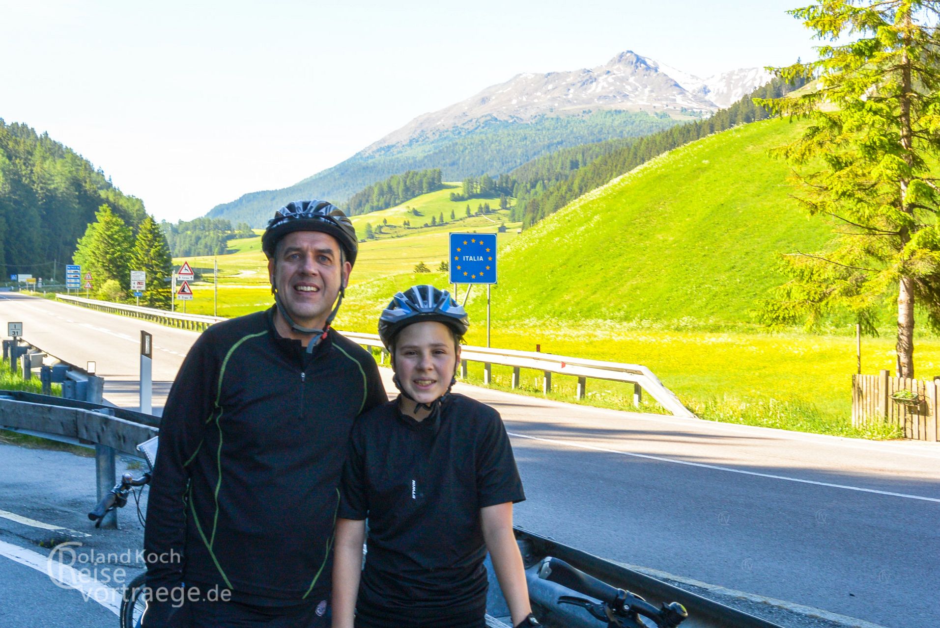 mit Kindern per Rad über die Alpen, Via Claudia Augusta, Grenzübergang am Reschenpass